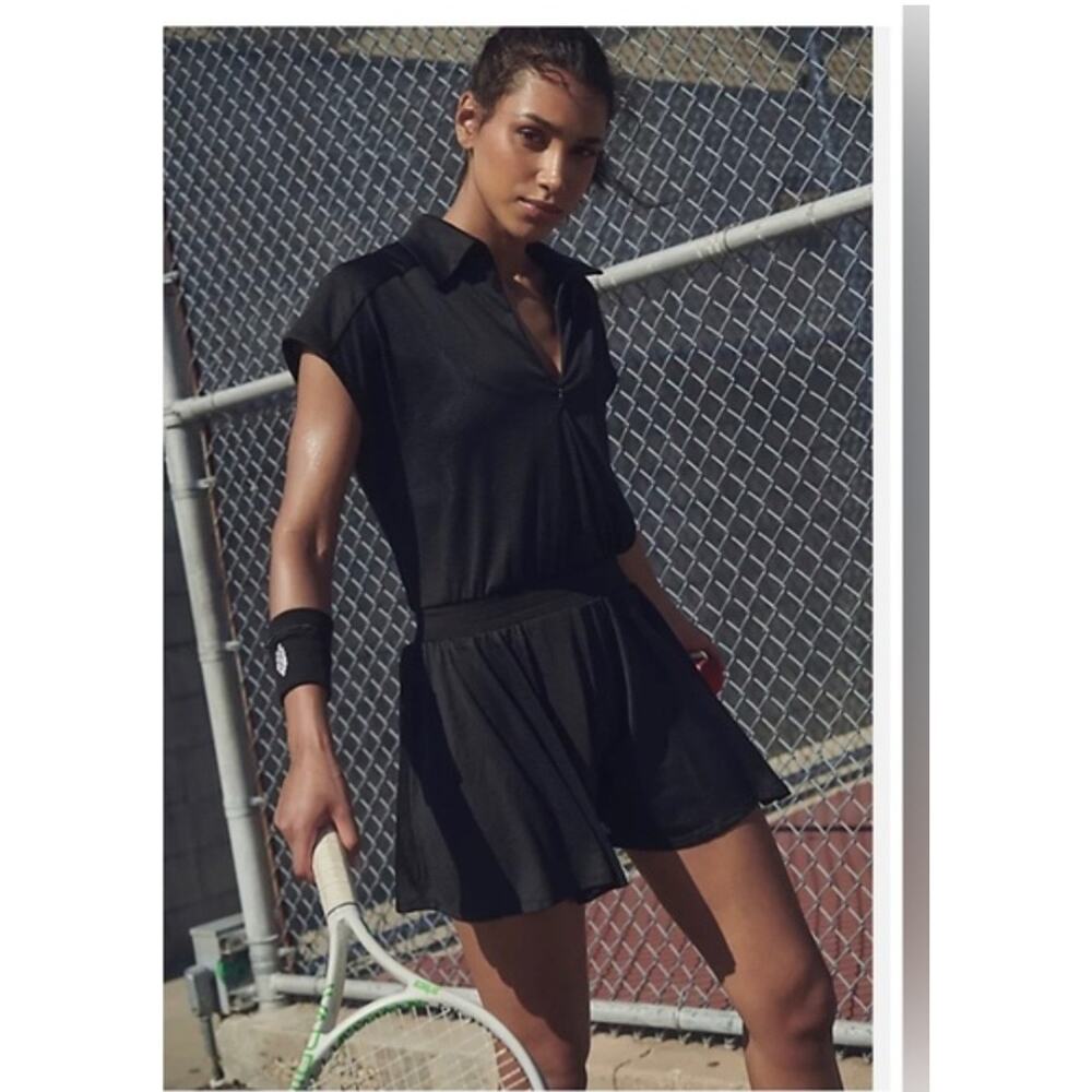 Free People Movement Black Hit the City Shortsie Romper XS